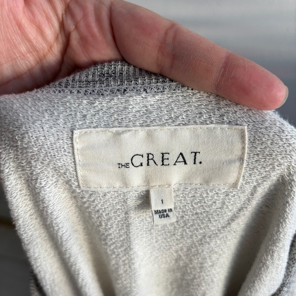 The Great. College Sweater in Gray w/ Apple Embroidery - Picture 2 of 6